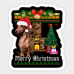 Ugly Christmas Sweater DACHSHUNDS Sticker